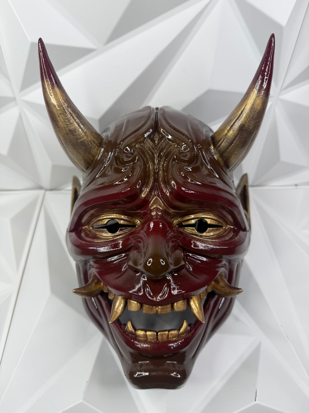 Oni Mask in Red and Gold