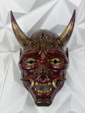 Oni Mask in Red and Gold