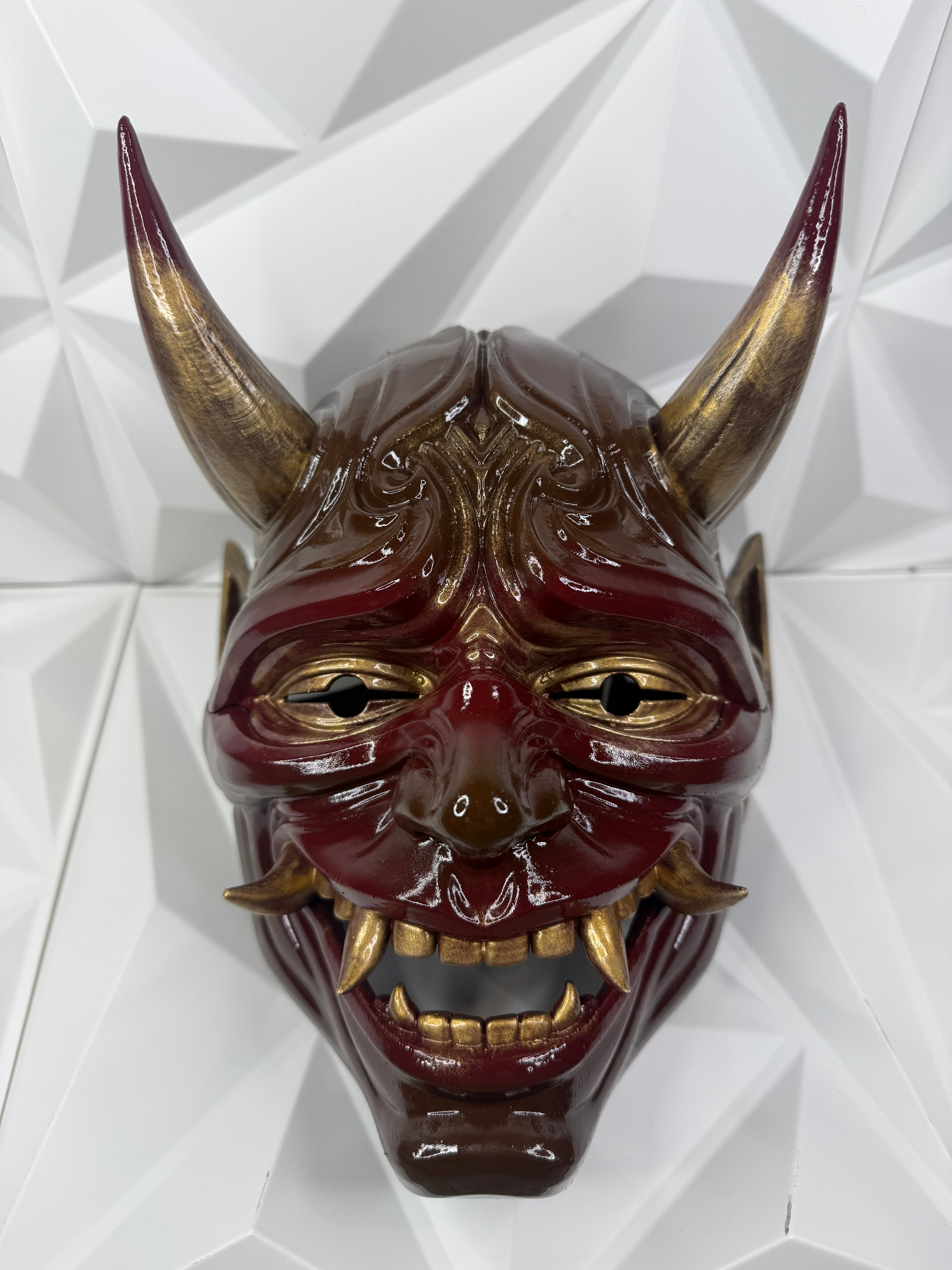 Oni Mask in Red and Gold